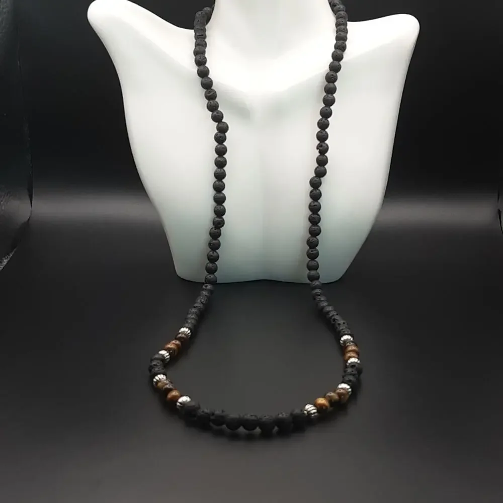 NWOT 4 Pack Jewelry Set Natural Stone Lava Agate Beaded Necklace Bracelets